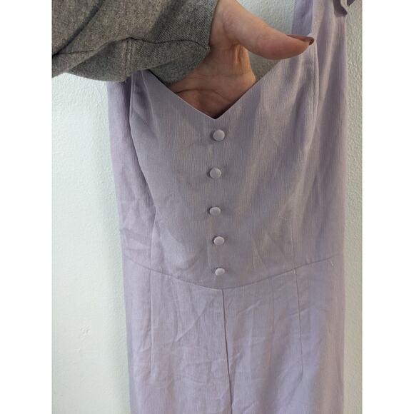 Superdown Size Small Gloria Flutter Smocked Jumpsuit Lilac Purple Belted Pockets - Picture 7 of 16